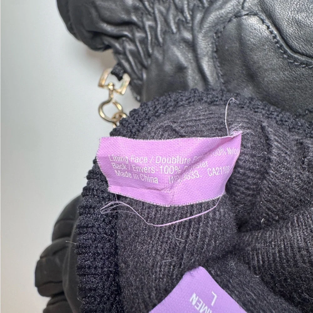 Grandoe Black Vegan Leather Gloves